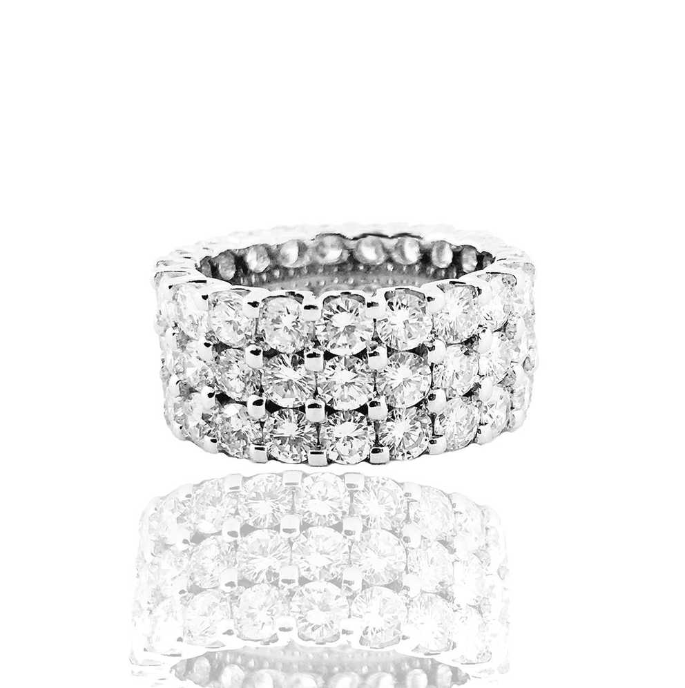 Featured Image of Diamond Three Row Anniversary Bands In White Gold