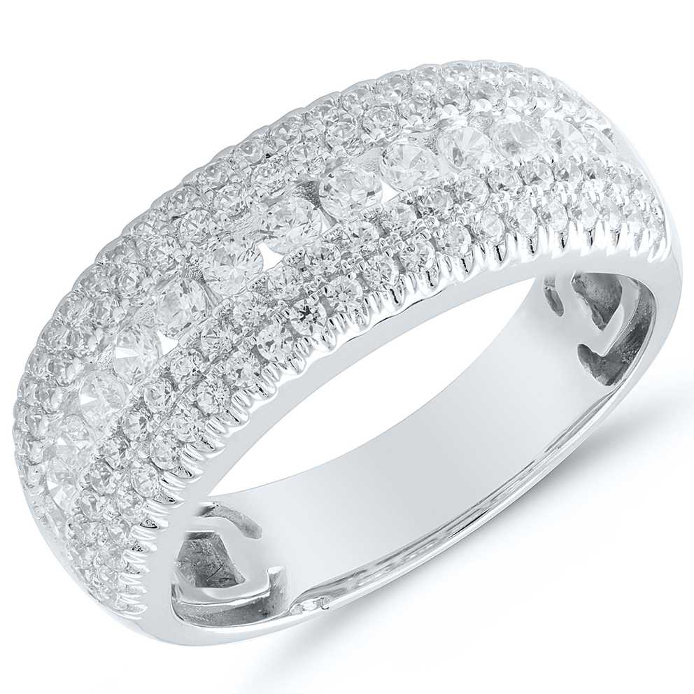 Featured Image of Diamond Multi Row Anniversary Bands In White Gold