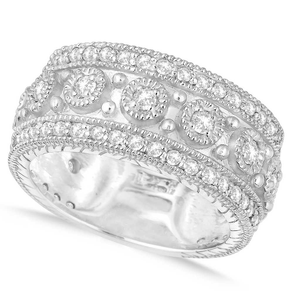 Featured Image of Diamond Vintage Style Anniversary Bands In Gold