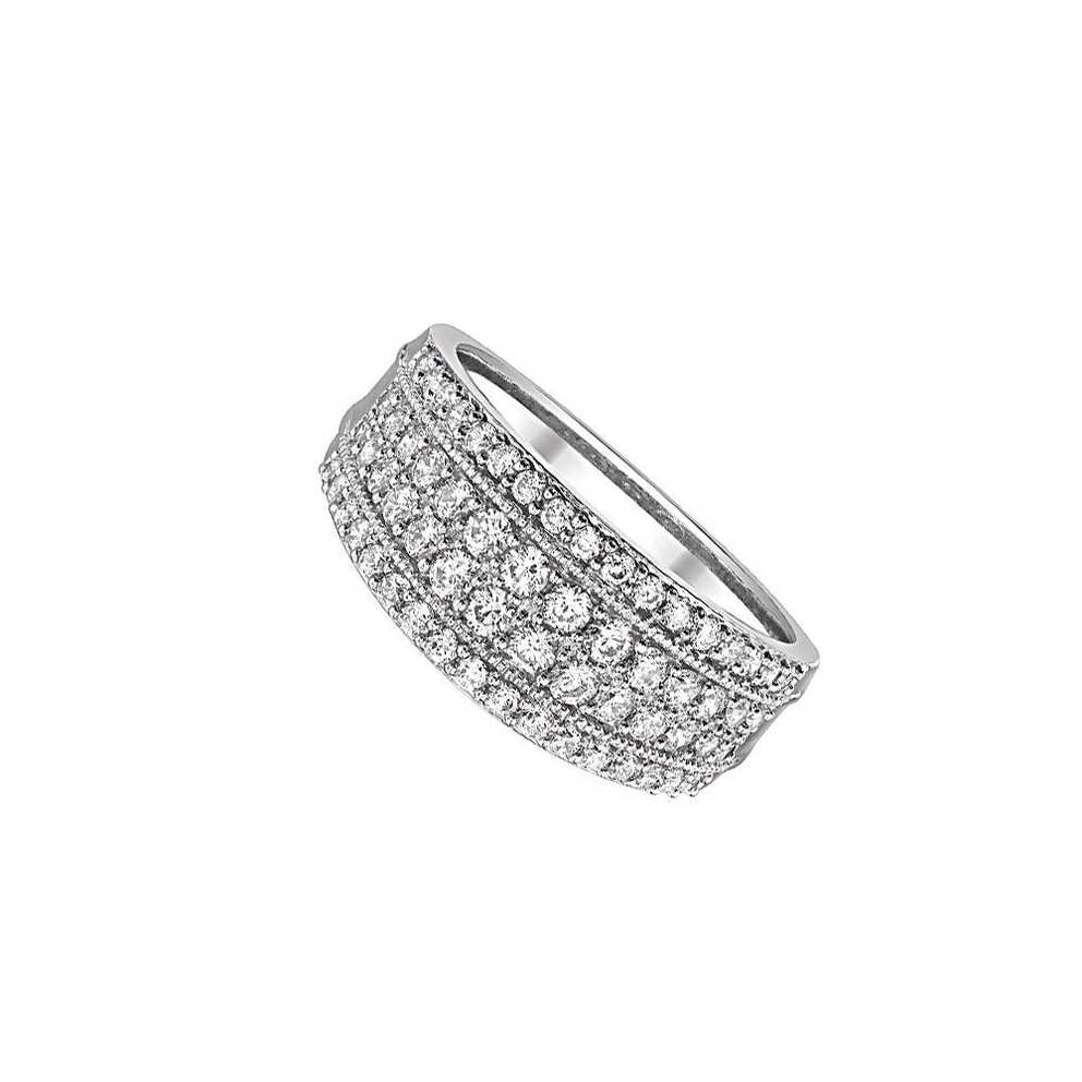 Featured Image of Diamond Four Row Anniversary Rings In White Gold