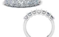 Ladies Princess-cut Diamond Seven Stone Anniversary Bands in White Gold