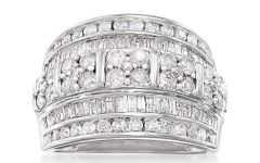 25 The Best Baguette and Round Diamond Multi-row Anniversary Ring in White Gold