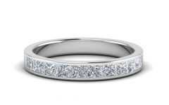 Certified Princess-cut Diamond Contour Anniversary Bands in White Gold