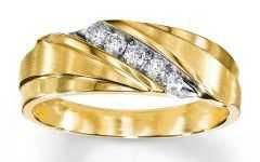 Men's Wedding Bands Yellow Gold with Diamonds