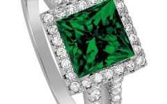 Princess Cut Emerald Engagement Rings