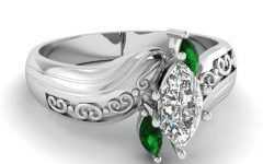 Emerald and Diamond Wedding Rings