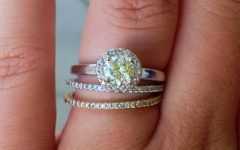 Silver Engagement Rings with Gold Wedding Bands