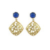 Blue Earring Set with Golden Designer Frame