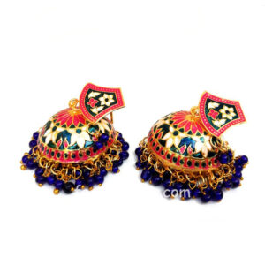 Royal Blue Meenakari Traditional Earring for Women
