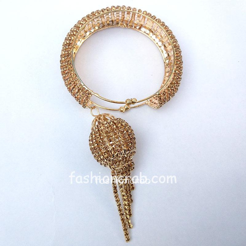 Golden Color Bracelet with Hanging Ball
