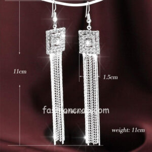Silver Color Long Chain Earring