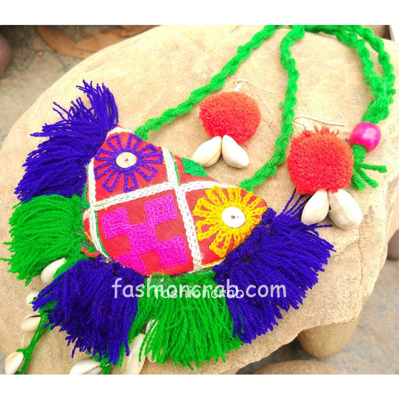 Handmade Multicolor Thread Necklace Set
