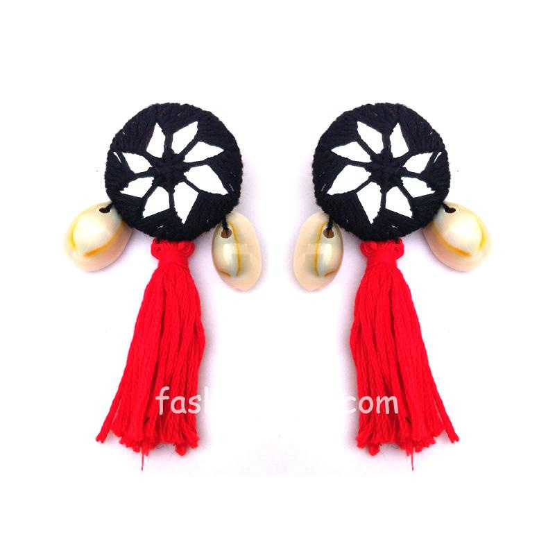 Red and Black Mirror Drop Earring for Women