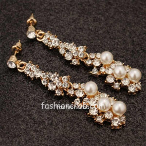 Pearl with Crystal Earring for Women