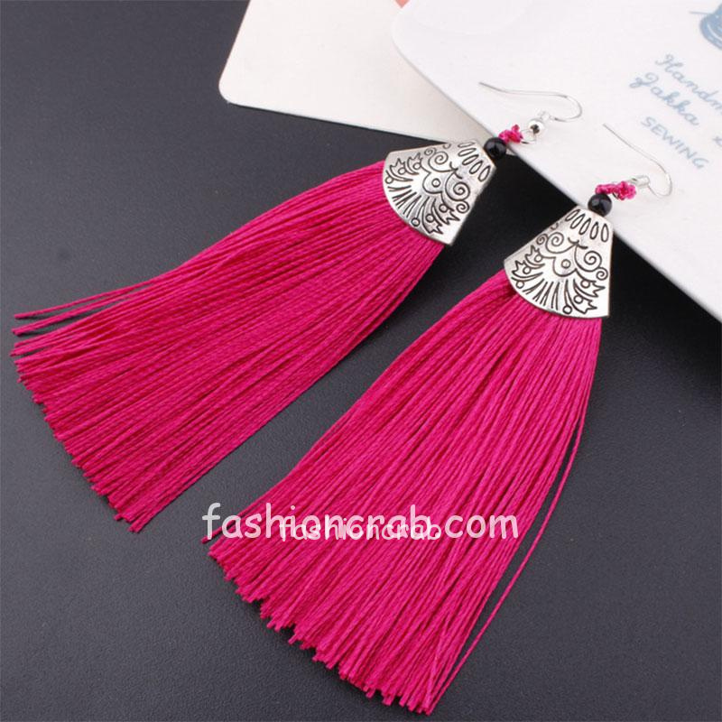 Pink Tassel Earring for Women