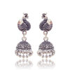 Small Peacock Traditional German Silver Indian Earring