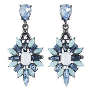 Vintage Inspired Blue Crystal Drop Earring for Women