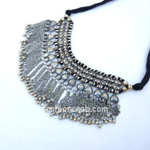 Oxidised Silver Choker Necklace for Party