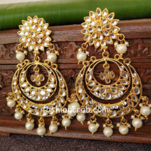 Beautiful Kundan Chandbali Earring for Lehenga