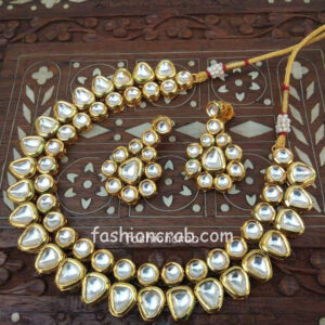 Two Layer Kundan Necklace Set for Bride