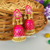 Pink Colour Handcrafted Meenakari Earrings