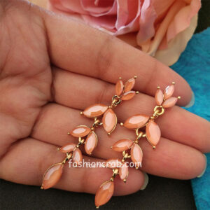 Peach Color Crystal Earrings
