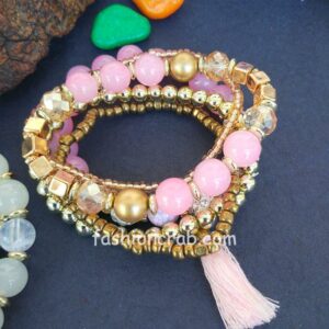 Combo of White & Pink Bracelet for Girls