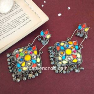 Multicolour Afghani Glass Earrings for Girls