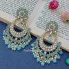 Blue Pearls Handcrafted Designer Chandbali Earrings
