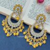 Yellow Pearls Handcrafted Designer Chandbali Earrings