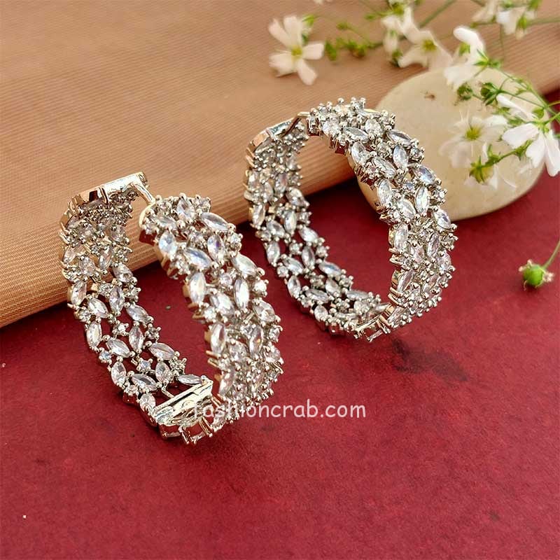 American Diamond Earrings - White Stone