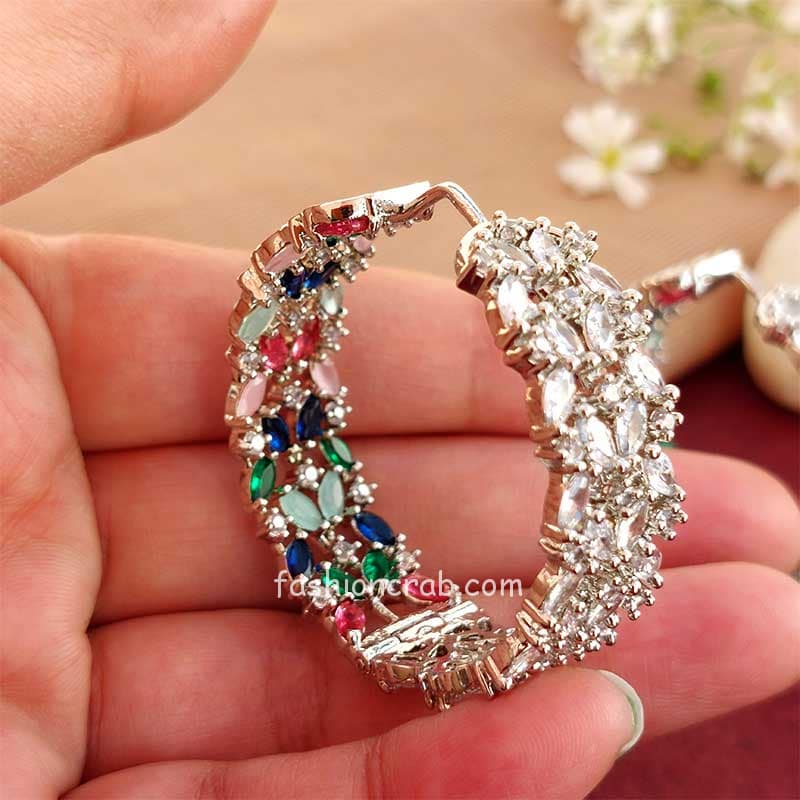 American Diamond Earrings - Multicolor
