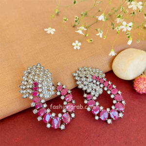Zirconia Earrings for Women & Girls - Pink