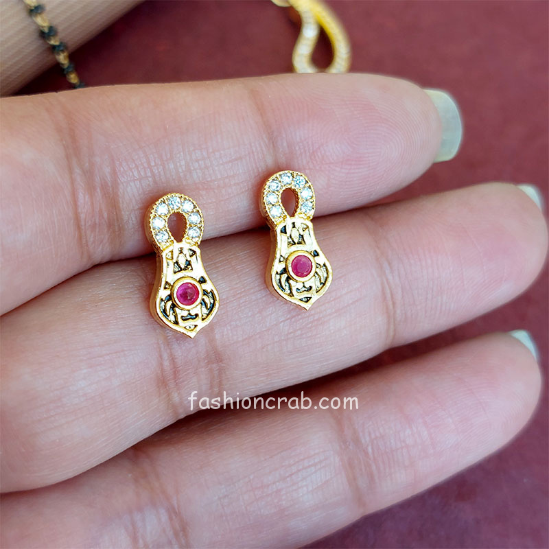 American Diamond Mangalsutra with Earrings for Women