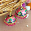 Rajasthani Earrings for Women – Pink Green