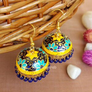 Rajasthani Earrings for Women – Turquoise Yellow