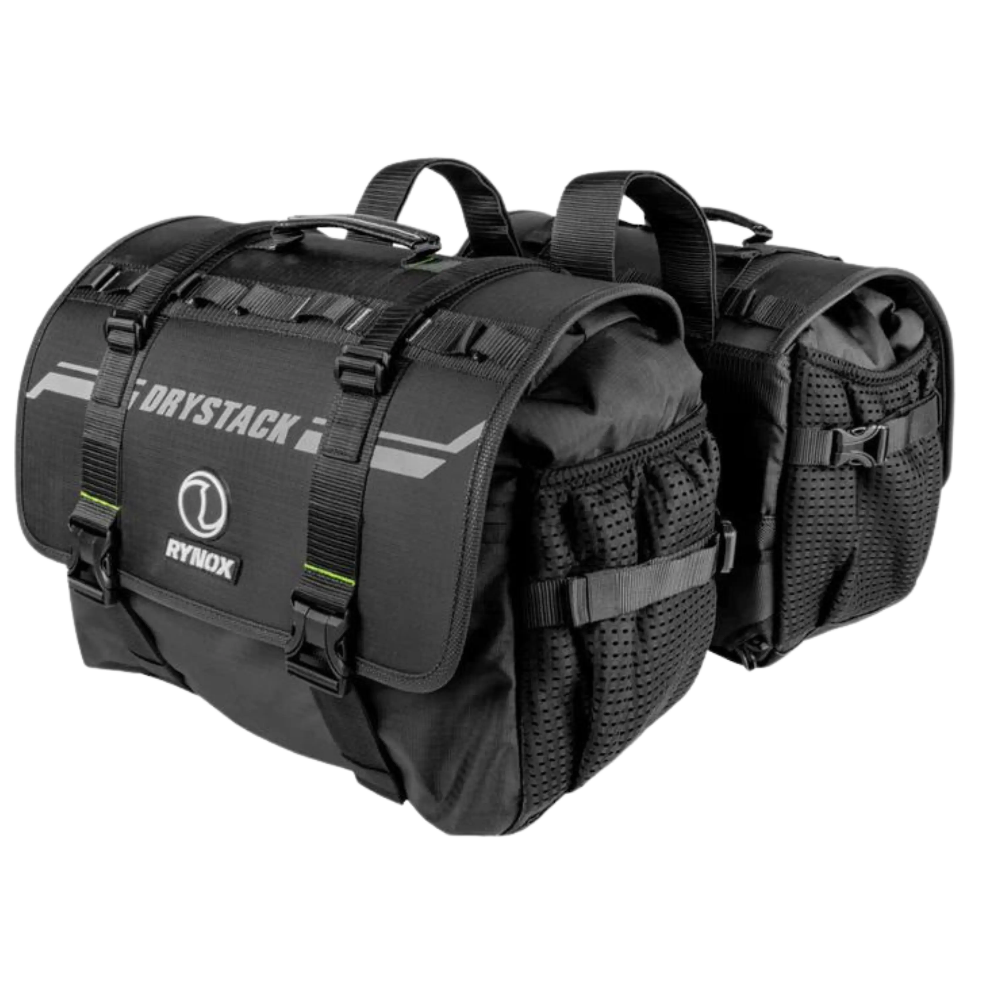 This is an image of Rynox Drystack Saddlebags on rent offered by SharePal.in