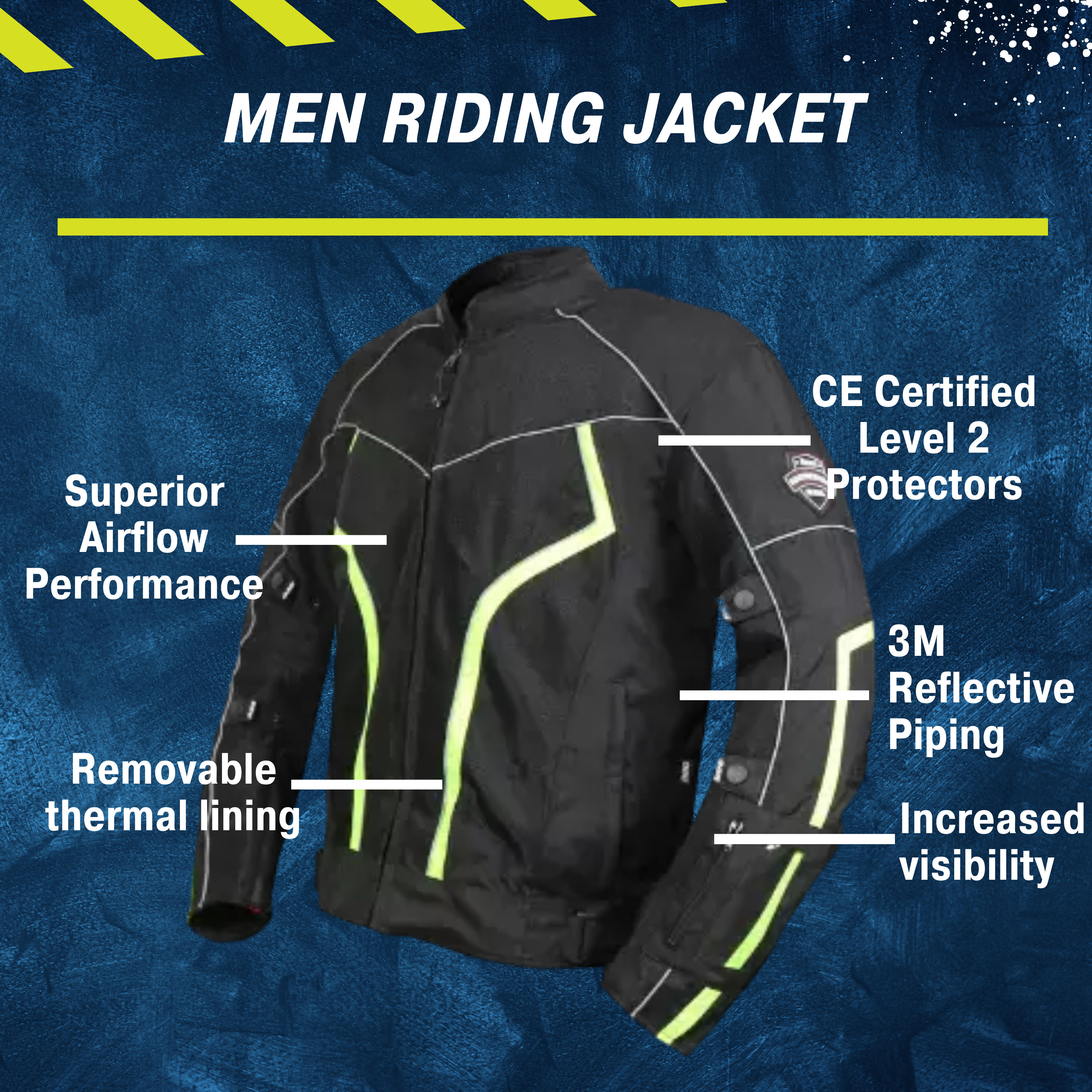 These are product images of Riding Jacket on rent by SharePal in Bangalore.