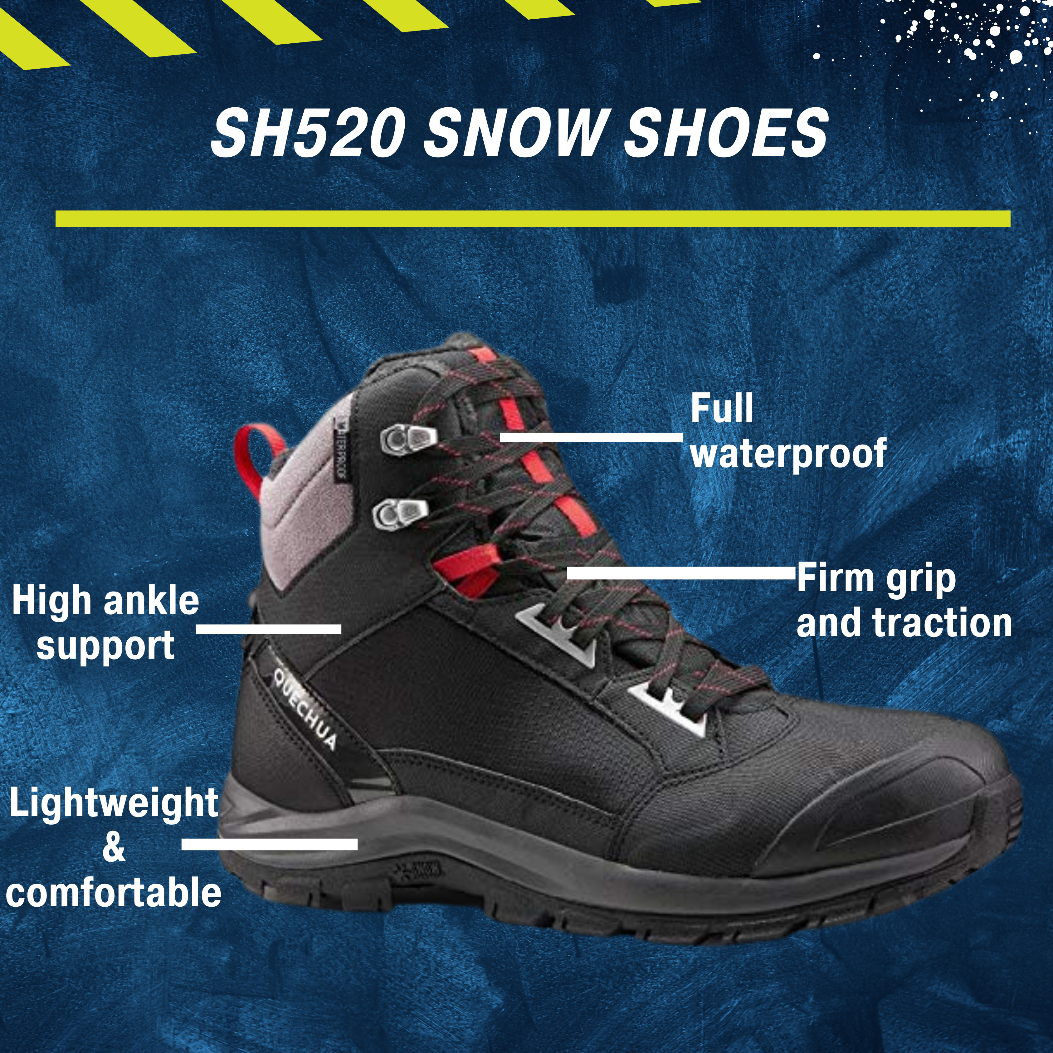 These are product images of SH520 Snow Shoes on rent by SharePal in Bangalore.
