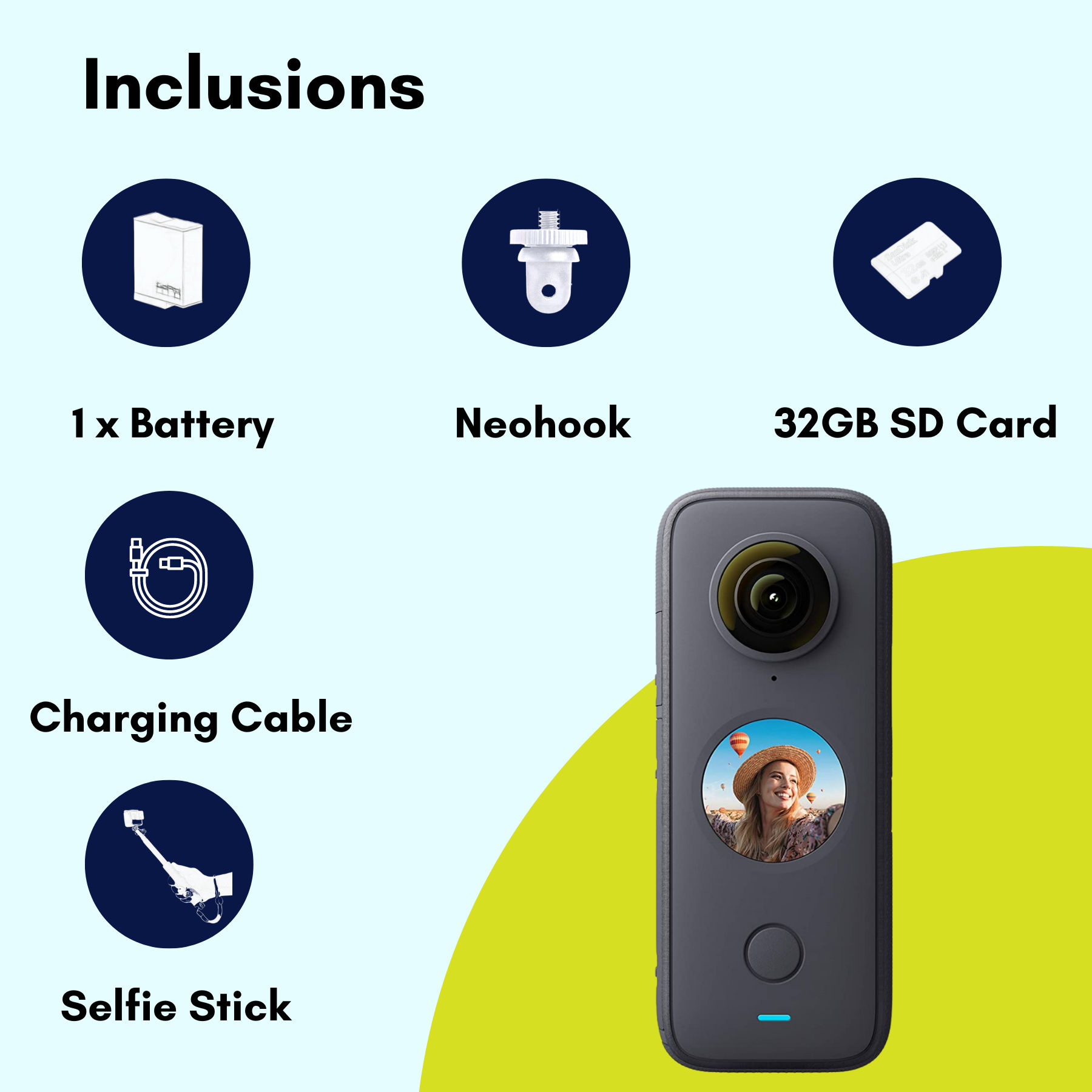 These are product images of Insta360 ONE X2 on rent by SharePal in Bangalore.