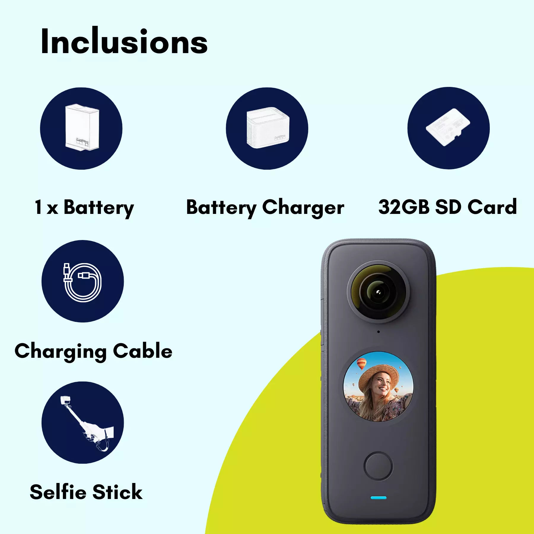 These are product images of Insta360 One X2 Battery by SharePal in Bangalore.