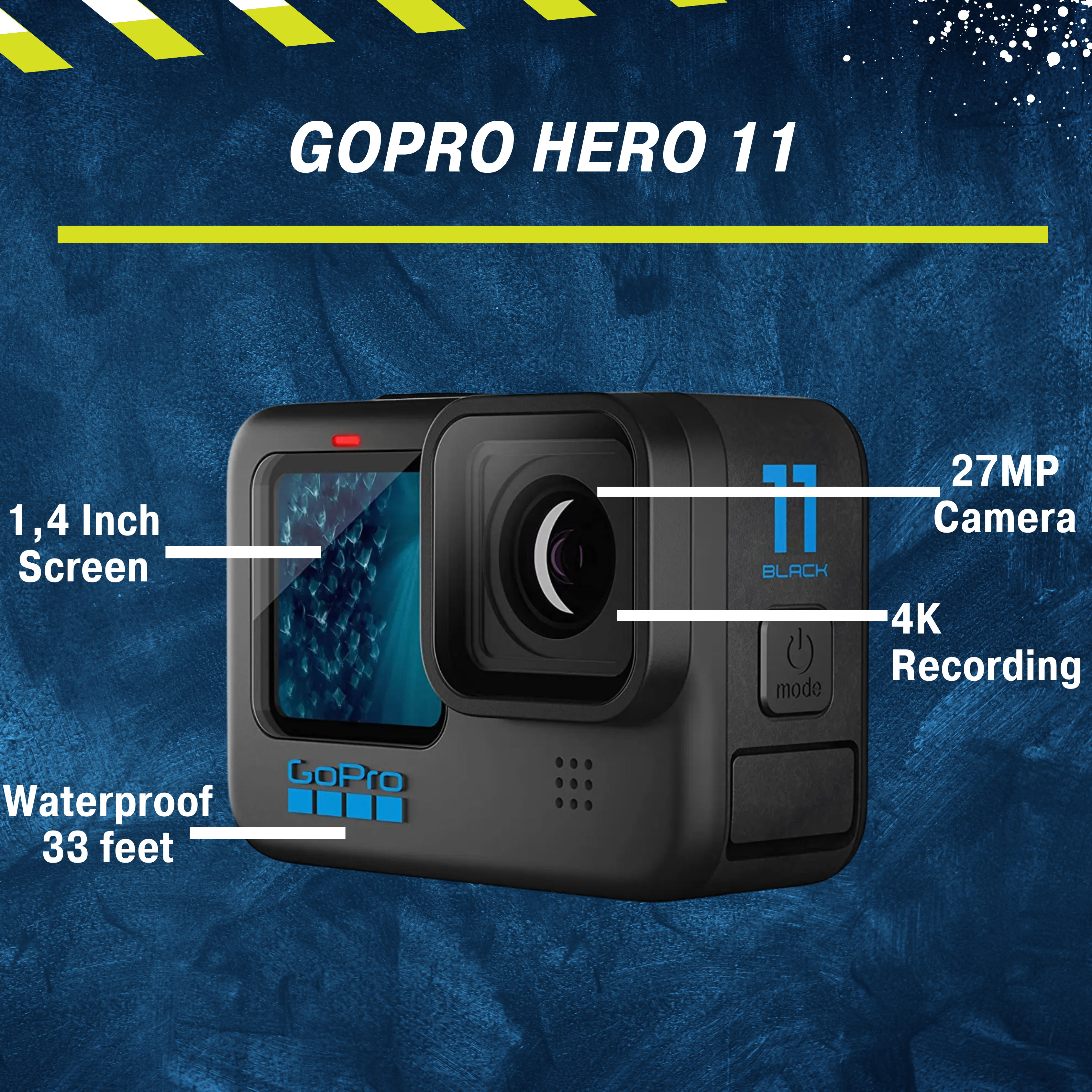 These are product images of GoPro Hero 11 on rent by SharePal.