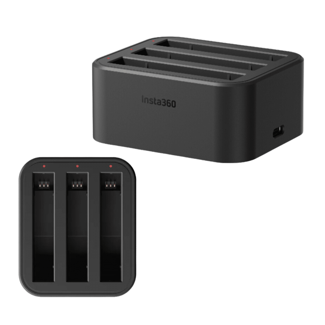 These are product images of Battery Charger for Insta360 X3 on rent by SharePal.