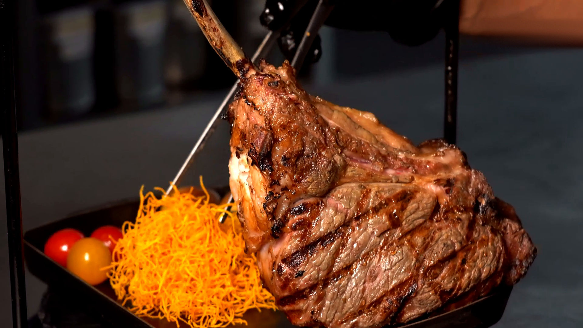 Plated Angus Tomahawk at Asado Steakhouse, Sheraton Oman