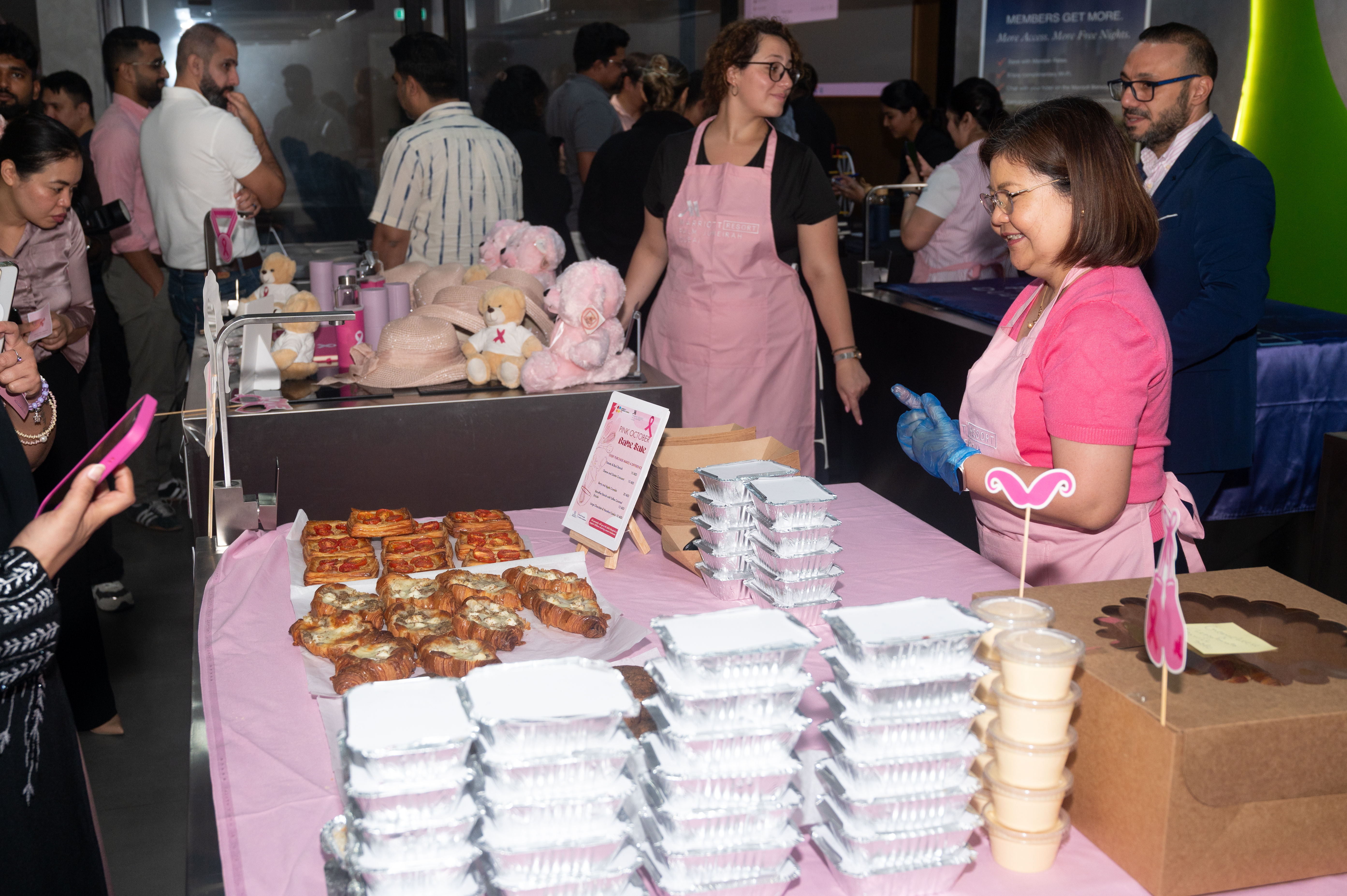 Breakfast stall set up at Bidfood Academy for Pink October