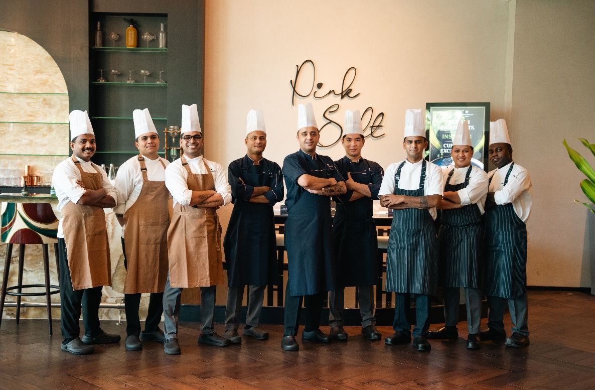 JW Marriott Muscat chefs lined up at Pink Salt restaurant