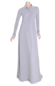 Grey shirt collar Abaya