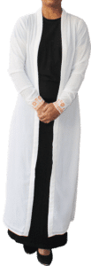 Plain georgette kaftan abaya with light embroidery on cuffs