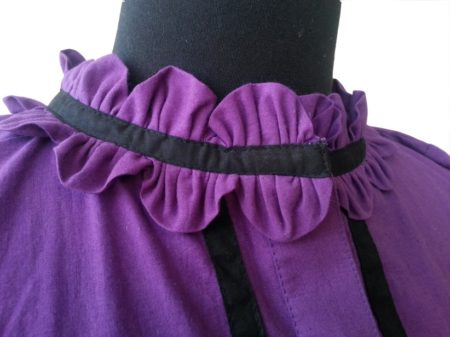 Purple Abaya with gather sleeves