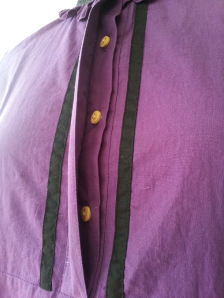 Purple Abaya with gather sleeves